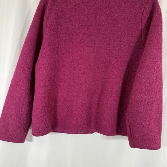 Appleseeds 100% Wool Jacket Women's Petite medium Pink Button Front Pocketless - Picture 10 of 10